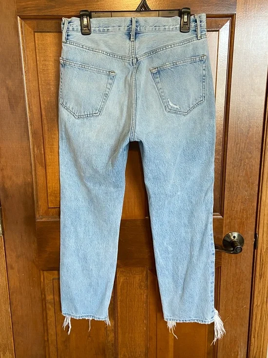 Frame "Le Original" button fly straight-leg jeans in a distressed Size 30 - Picture 3 of 13